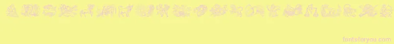 Jahreskreis Font – Pink Fonts on Yellow Background