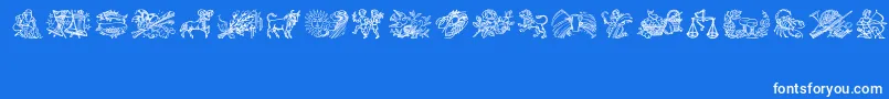 Jahreskreis Font – White Fonts on Blue Background