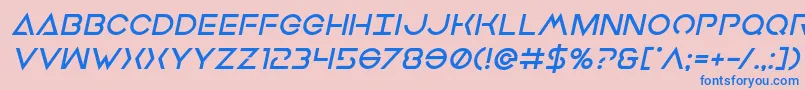 Earthorbiterboldital Font – Blue Fonts on Pink Background