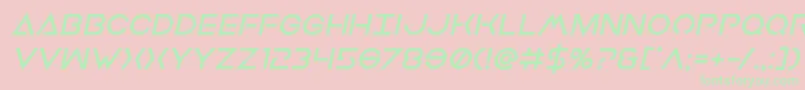 Earthorbiterboldital-Schriftart – Grüne Schriften auf rosa Hintergrund