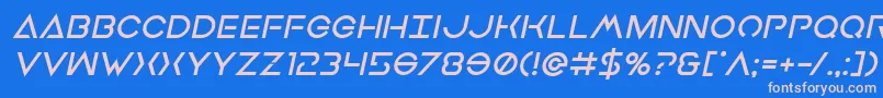 Шрифт Earthorbiterboldital – розовые шрифты на синем фоне