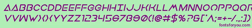 Earthorbiterboldital Font – Purple Fonts on Green Background