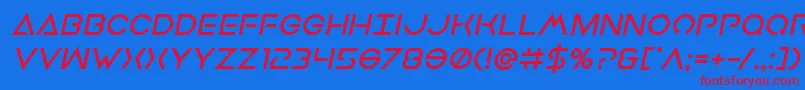 Earthorbiterboldital Font – Red Fonts on Blue Background