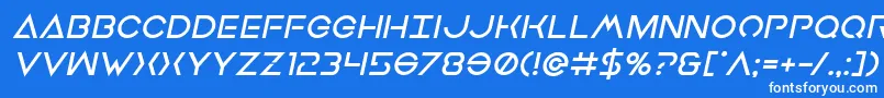 Шрифт Earthorbiterboldital – белые шрифты на синем фоне