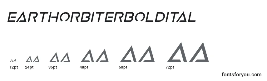 Размеры шрифта Earthorbiterboldital