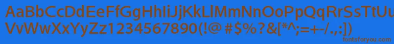 Fonte HeiseikakugostdW5 – fontes marrons em um fundo azul
