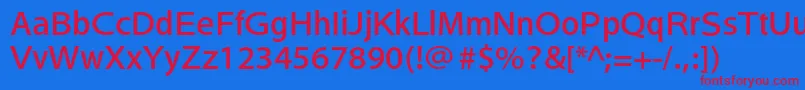 フォントHeiseikakugostdW5 – 赤い文字の青い背景