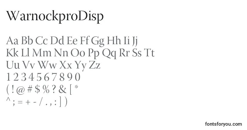 A fonte WarnockproDisp – alfabeto, números, caracteres especiais
