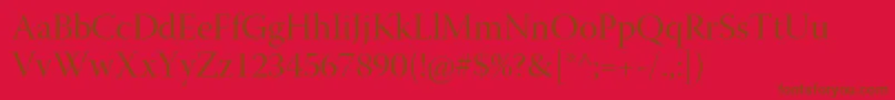 Police WarnockproDisp – polices brunes sur fond rouge