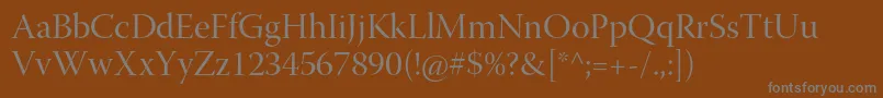WarnockproDisp Font – Gray Fonts on Brown Background