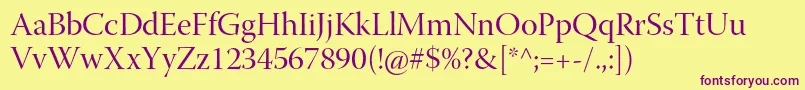WarnockproDisp Font – Purple Fonts on Yellow Background