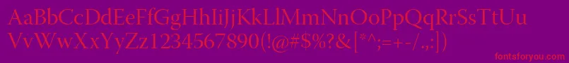 Шрифт WarnockproDisp – красные шрифты на фиолетовом фоне