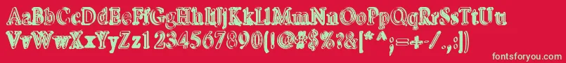 PastoWebfont Font – Green Fonts on Red Background