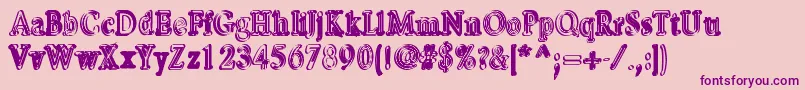 Fonte PastoWebfont – fontes roxas em um fundo rosa