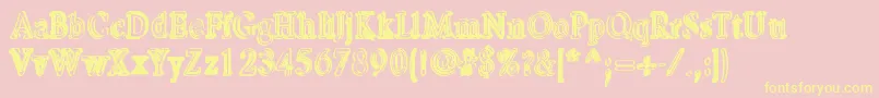 Шрифт PastoWebfont – жёлтые шрифты на розовом фоне