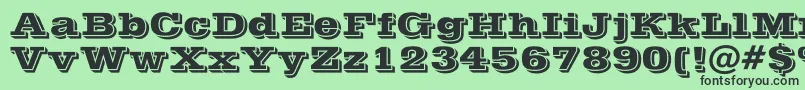 Шрифт PostofficeBold – чёрные шрифты на зелёном фоне