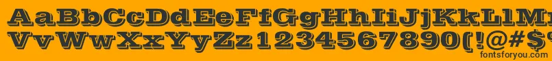 Шрифт PostofficeBold – чёрные шрифты на оранжевом фоне