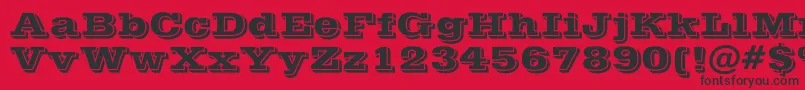 PostofficeBold-Schriftart – Schwarze Schriften auf rotem Hintergrund
