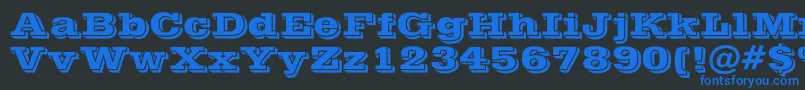 PostofficeBold-fontti – siniset fontit mustalla taustalla