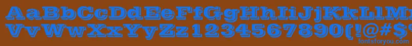 フォントPostofficeBold – 茶色の背景に青い文字