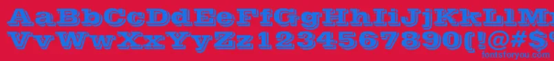 PostofficeBold-fontti – siniset fontit punaisella taustalla