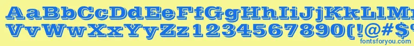 PostofficeBold Font – Blue Fonts on Yellow Background