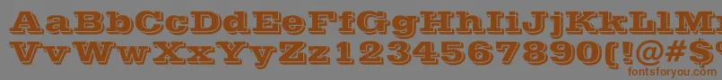フォントPostofficeBold – 茶色の文字が灰色の背景にあります。