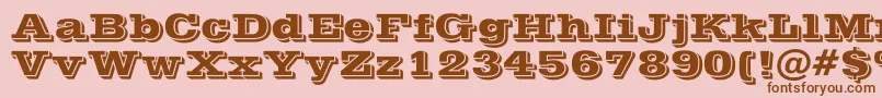 PostofficeBold-Schriftart – Braune Schriften auf rosa Hintergrund