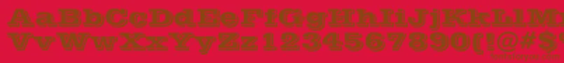 Czcionka PostofficeBold – brązowe czcionki na czerwonym tle