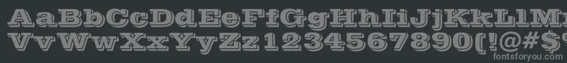 PostofficeBold-fontti – harmaat kirjasimet mustalla taustalla