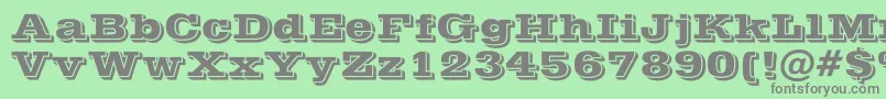 PostofficeBold-Schriftart – Graue Schriften auf grünem Hintergrund