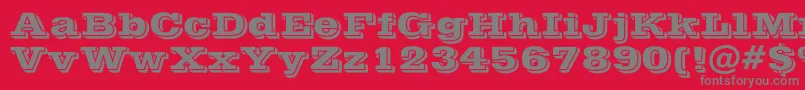 PostofficeBold-Schriftart – Graue Schriften auf rotem Hintergrund