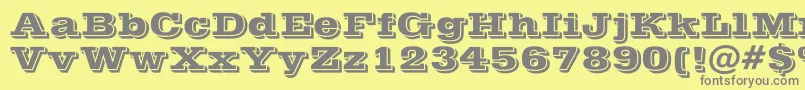 フォントPostofficeBold – 黄色の背景に灰色の文字