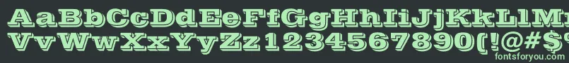 PostofficeBold-fontti – vihreät fontit mustalla taustalla