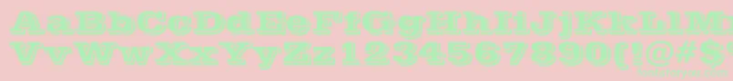 PostofficeBold-fontti – vihreät fontit vaaleanpunaisella taustalla
