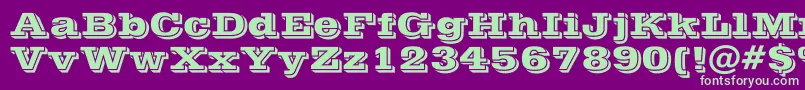 PostofficeBold-Schriftart – Grüne Schriften auf violettem Hintergrund