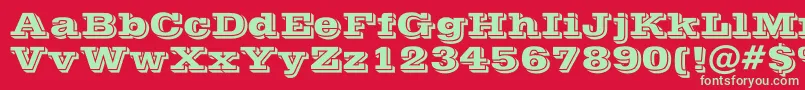 PostofficeBold Font – Green Fonts on Red Background