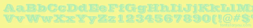 PostofficeBold-fontti – vihreät fontit keltaisella taustalla