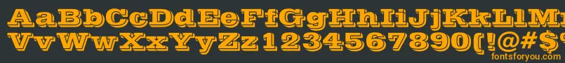 PostofficeBold-fontti – oranssit fontit mustalla taustalla
