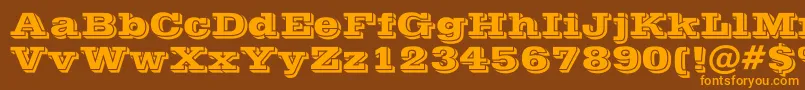 PostofficeBold Font – Orange Fonts on Brown Background