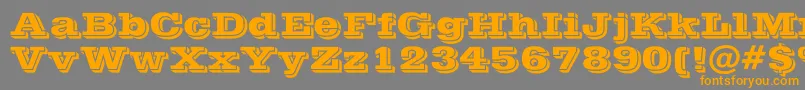 PostofficeBold-Schriftart – Orangefarbene Schriften auf grauem Hintergrund