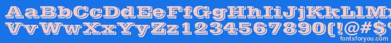 フォントPostofficeBold – ピンクの文字、青い背景