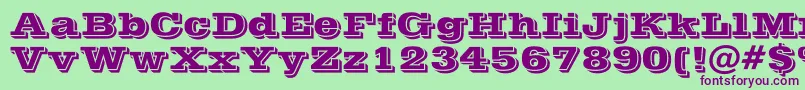 Czcionka PostofficeBold – fioletowe czcionki na zielonym tle
