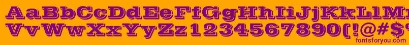 PostofficeBold Font – Purple Fonts on Orange Background
