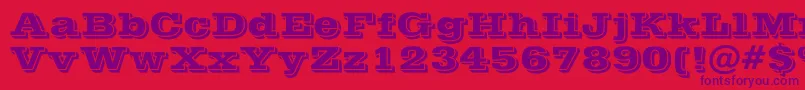 フォントPostofficeBold – 赤い背景に紫のフォント