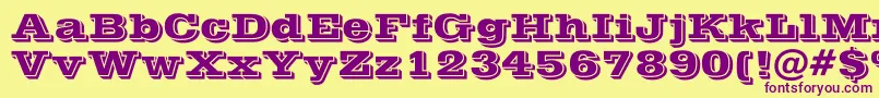 PostofficeBold-fontti – violetit fontit keltaisella taustalla