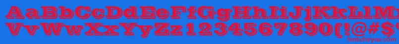 Czcionka PostofficeBold – czerwone czcionki na niebieskim tle