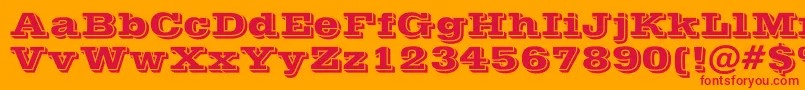Шрифт PostofficeBold – красные шрифты на оранжевом фоне