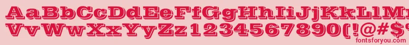 PostofficeBold-fontti – punaiset fontit vaaleanpunaisella taustalla