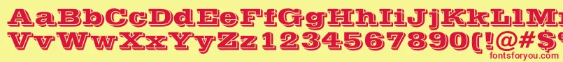 PostofficeBold Font – Red Fonts on Yellow Background
